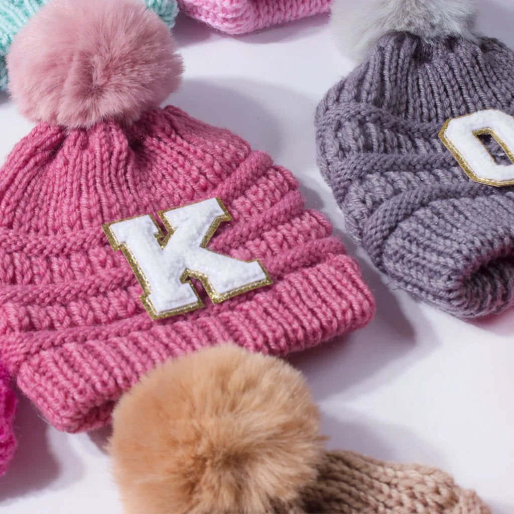 New European and American Fashion Wool Knitted Hat for Children Optional Letter Baby Warm Hat Baby Cap for Outdoor Scenes