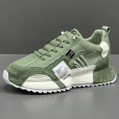Men's Trendy Chunky Sneakers Suede Mesh Retro Casual Sports Shoes Durable Outsole for Outdoor Enthusiasts