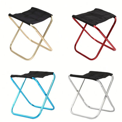 Portable Outdoor Camping Aluminium Alloy Folding Stool 220lbs Load Bearing for Fishing Barbecue & Garden Use