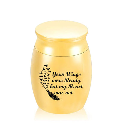 Customize Urn Decorative Memorial Keepsake Stainless Steel Cremation Urns for Human Pet Ashes - Your wings Were Ready 30x40mm