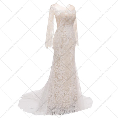 3020# Strapless Beach Boho Wedding Dress Lace Flare Sleeve Sheath Elegant Bridal Gown 2022 Off the Shoulder Sweep Train