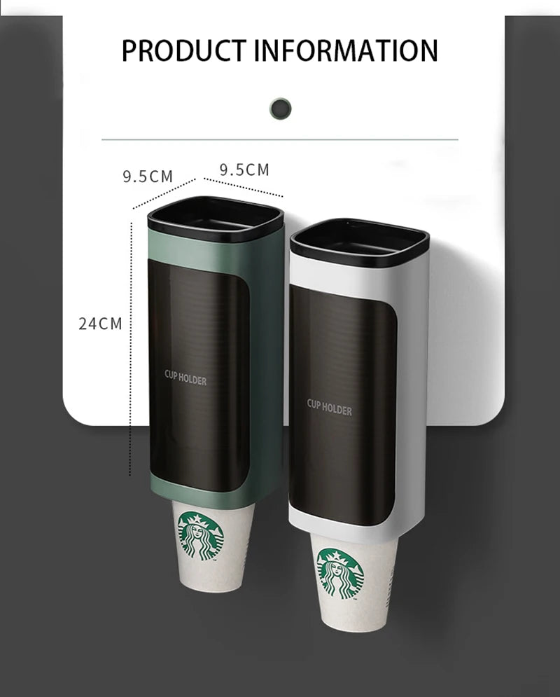 An der Wand montierte, automatisch herunterklappbare Einweg-Becherhalter für den Haushalt, stanzfreie Pappbecher, staubdichte Trinkbrunnengestelle