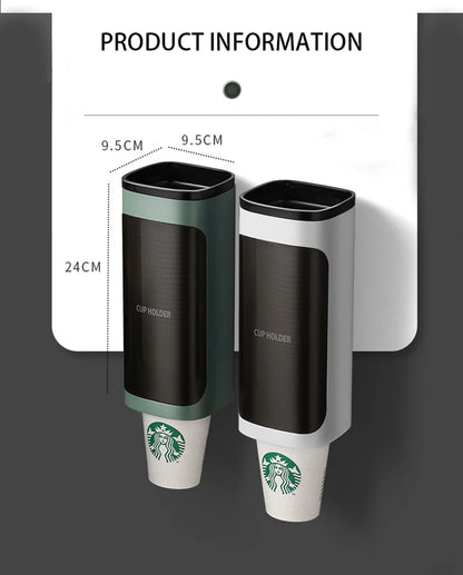 An der Wand montierte, automatisch herunterklappbare Einweg-Becherhalter für den Haushalt, stanzfreie Pappbecher, staubdichte Trinkbrunnengestelle