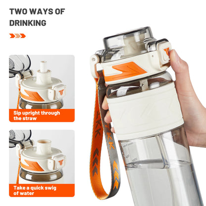 Wholesale Large Capacity 600ml 800ml 1L Tritan Gym Water Bottle Customized Logo for Workouts Travel Applicable for Hiking