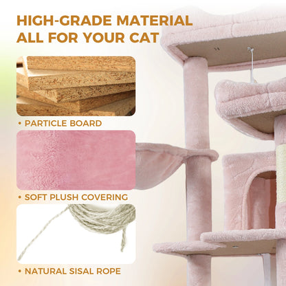 [Out of stock] Multi Level Pink Cat Furniture with Condo Hammock American in Stock Free Shipping Activity Center for Indoor Cats