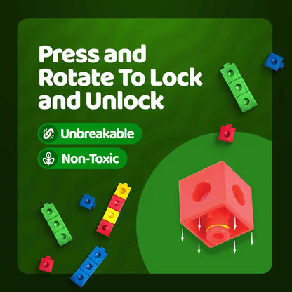 Link N Lock Fun Educational Building Blocks Toy for Kids Ages Three and Above Math Learning Plastic Blocks Set