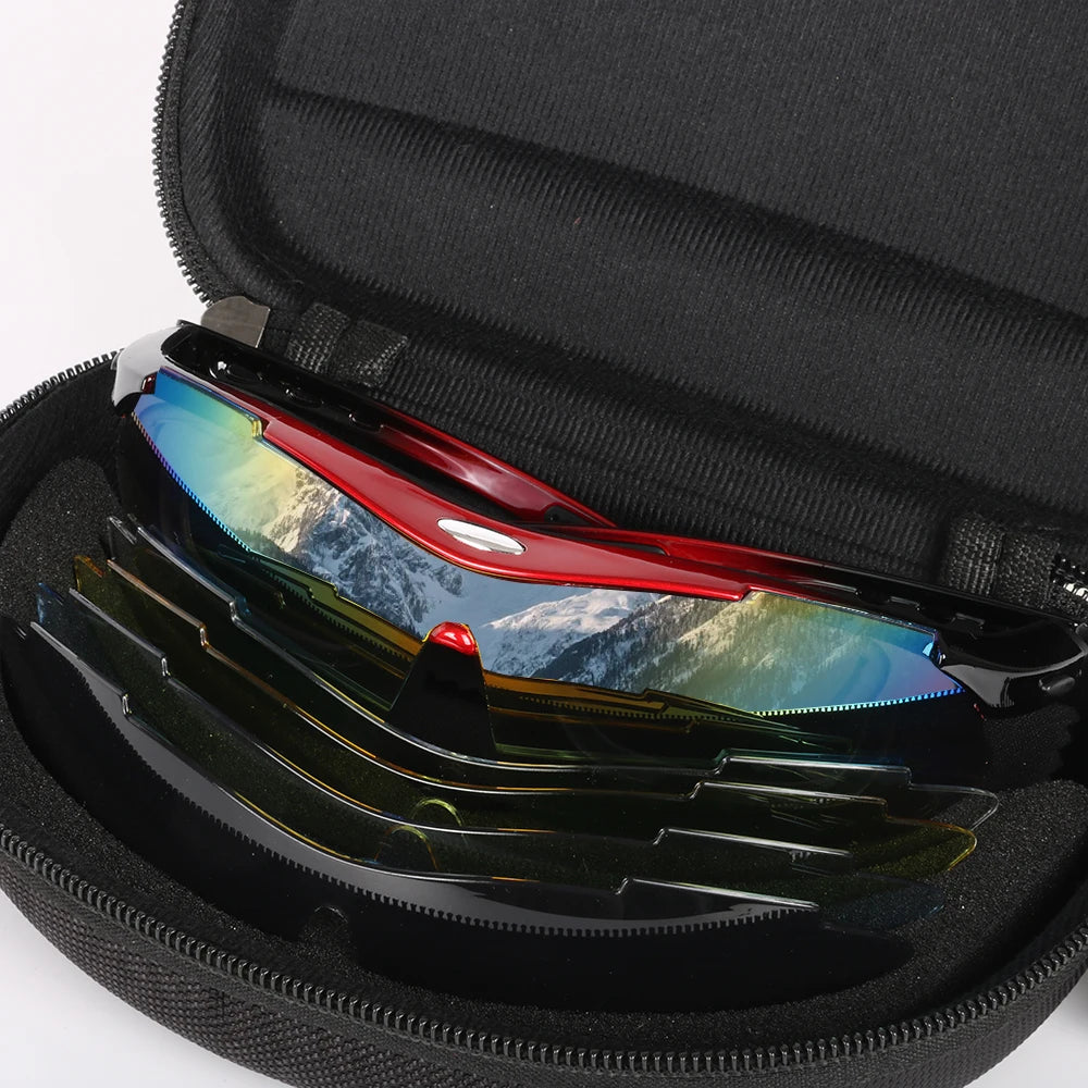 Wholesale Cycling Glasses Polarized Sports Sunglasses with 5/6 Interchangeable Lens for Bike Outdoor Windproof UV400 Protection