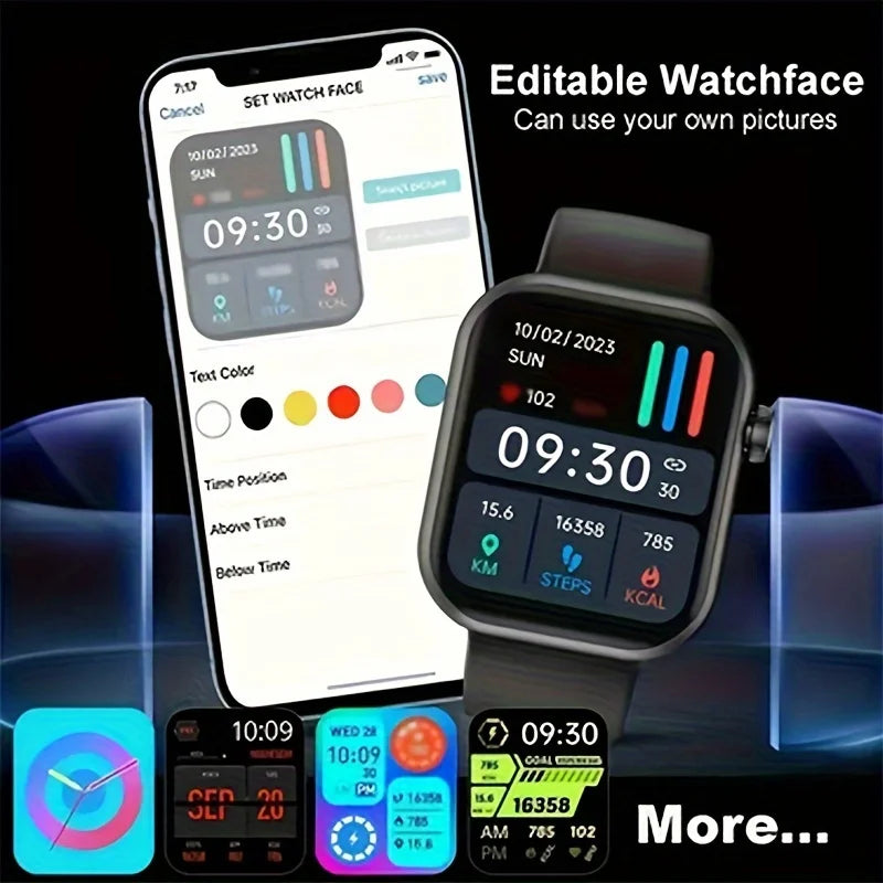 2025 Hot New 2.01-inch Touchscreen Dual-Strap Smartwatch, Unisex, Call Function, Step and Calorie Tracking, Call and Message