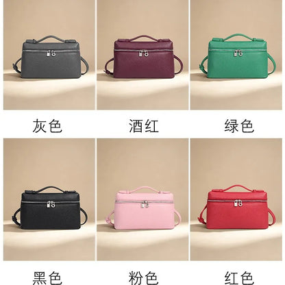 Signature Chic Lunch Bag Versatile Single-Shoulder Pu Cosmetic Bag Women Niche Elegant Crossbody Box Purse Zipper Small