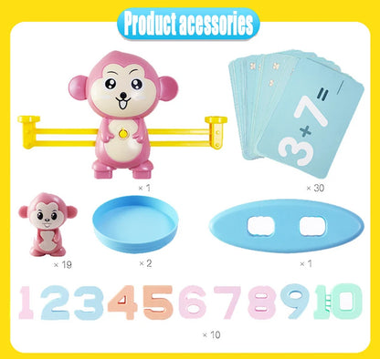 New Montessori Math Toy Monkey Digital Maths Balance Scale Toy Educational Balancing Scale Number Board Game Kids Learning Toys