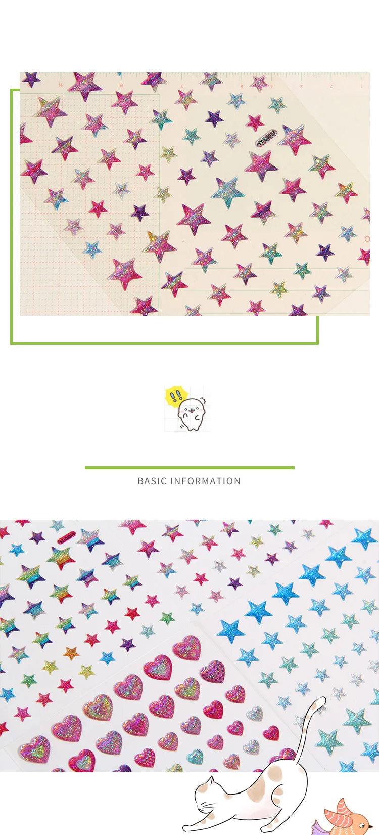 Glitter Magic Crystal Love Star Sticker 3D Shiny Gem Three-Dimensional Sticker Phone Notebook Diary DIY Gift Decoration For Girl