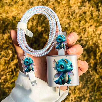 Cute Pet Dog Cat Soft TPU Protector Case for iPhone Phone Holder Stands Companion with Data Cable Charger