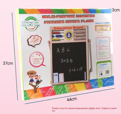 Korean Style Multifunctional Double-Sided Wooden Alphanumeric Sketchpad Early Education Puzzle Drawing Board Chalkboard for Kids