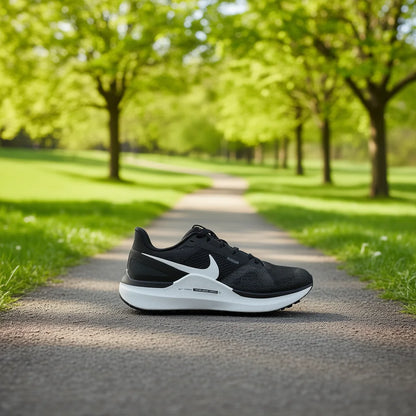 For Air Zoom Structure 25 Unisex Running Shoes Size 10 Black White Dark Smoke Grey Mesh Upper EVA Midsole Rubber Outsole Spring