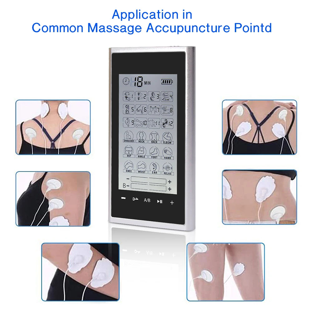 4 Output Channel 24 Modes EMS Eletric Professional Muscle Stimulation Physiotherapy Tens Electrodes Machines Body Massager Pads