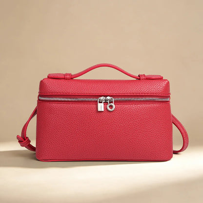 Signature Chic Lunch Bag Versatile Single-Shoulder Pu Cosmetic Bag Women Niche Elegant Crossbody Box Purse Zipper Small
