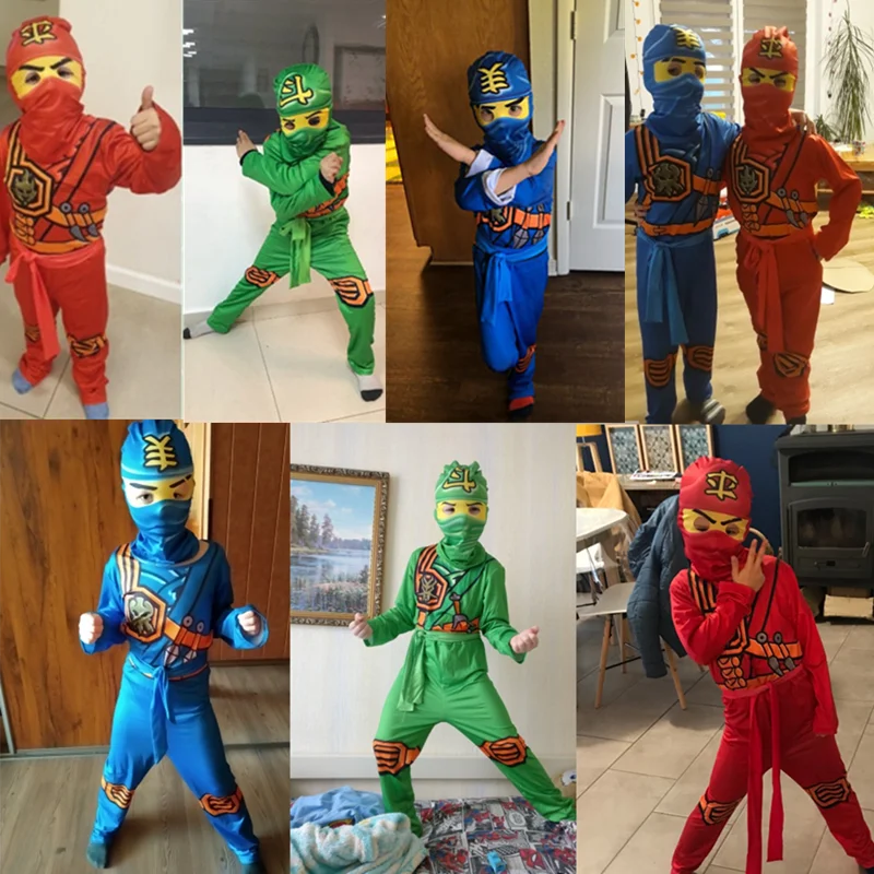 Leg Kids Ninja Cosplay Costume 3 Jumpsuit Set Halloween and Christmas Party Costume Street Costume Ninja