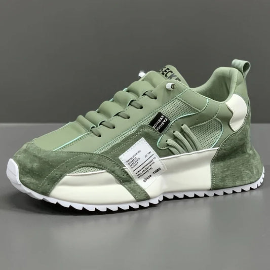 Men's Trendy Chunky Sneakers Suede Mesh Retro Casual Sports Shoes Durable Outsole for Outdoor Enthusiasts