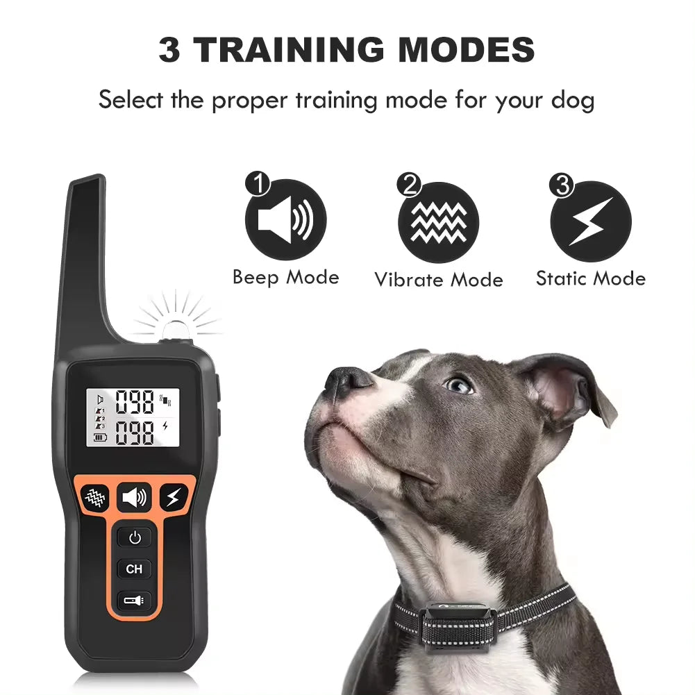 Top Seller IPx7 Waterproof Pet Training Products Shock Dog Training Collar Electronic Bark Collar With Remote Control