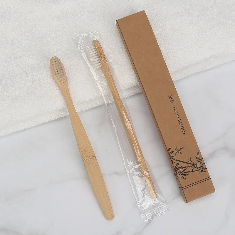 Eco-friendly Travel Hotel Soft Bristle Bamboo Toothbrush With Cheap Price