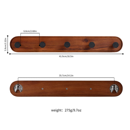 High Quality Multi-Purpose Wall Mounted Aluminum Wood Coat Hook Towel Hook Clothes Rack