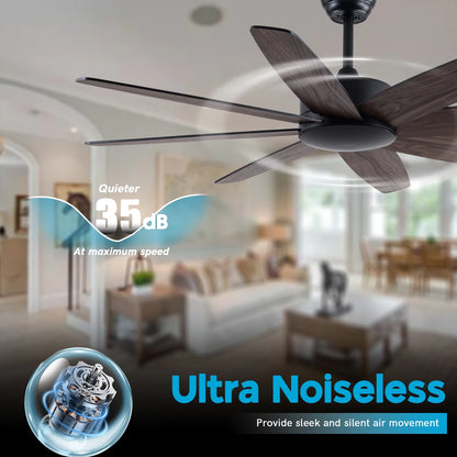 USA in Stock 52 Inch  Living Room Decorative Double Sided Blades Remote Control Ceiling Fan