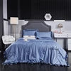 2025 Spring New Washed Silk 4PCS Bed Sheet Pink Plain Duvet Cover  with Floral Solid Cartoon Quilt Set