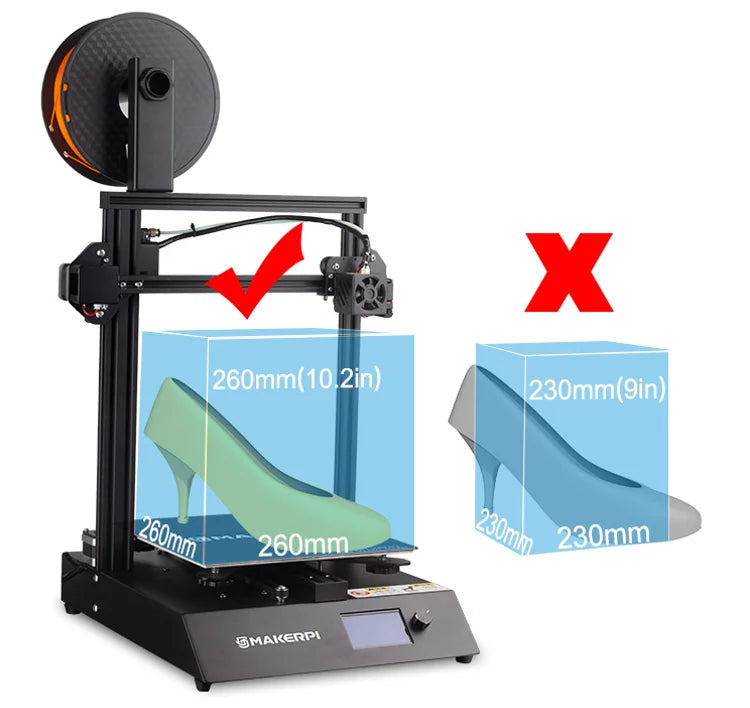 Professional MakerPi P2 FDM 3D Printer Big Size for Kids for Beginner 3D Printing Machine PLA Print