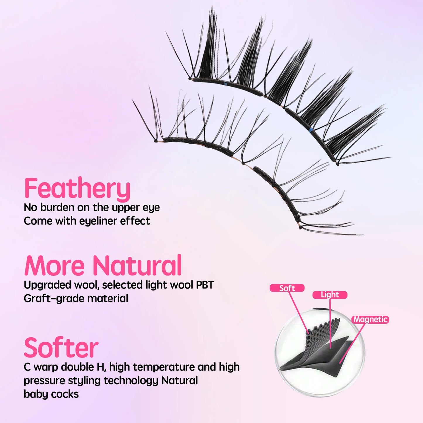 Magnetic Lashes Set Complete Natural Look Hypoallergenic Reusable Magnetic Eyeliner