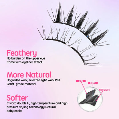 Magnetic Lashes Set Complete Natural Look Hypoallergenic Reusable Magnetic Eyeliner