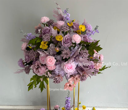 Luxury Wedding Table Candelabra Flower Centerpieces Artificial Flower Arrangement Ball for Display Drops
