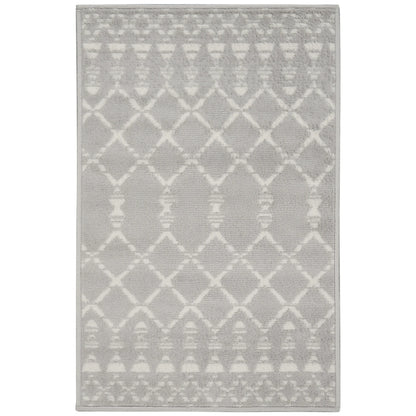 HMS Ivory and Blue Geometric Area Rug 2' X 3' Kids Floor Mats