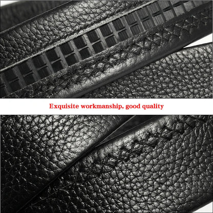 Herrengürtel aus Metall, Luxusmarke mit automatischer Schnalle, hochwertiges Leder, Gürtel für Herren, Business, Arbeit, Freizeit, Riemen ZDP001A