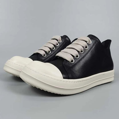 Designer Style Men's Canvas Shoes Couples Retro Low-top Board Shoes Hip Hop Sneakers Black