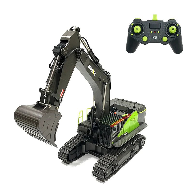 Hot Selling Huina 1593 RC Excavator Metal 1/14 Dumper Truck Crawler Alloy Tractor Loader 2.4Ghz RC Car for Kids Toys Charger