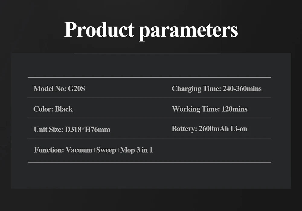 Robot Vacuum Cleaner G20S, 6000Pa Suction,Remote Upgrade, 2 in1 Wet Dry Mop, Wifi App, Smart Vaccum Auto Floor Washing for Home,
