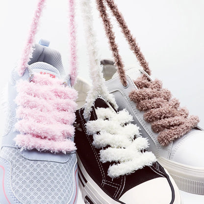 New 1cm Wide Round Plush Shoelace Sneakers Flat Shoes Casual Shoelaces 80cm/100cm/120cm/140cm/160cm Shoes Accessories