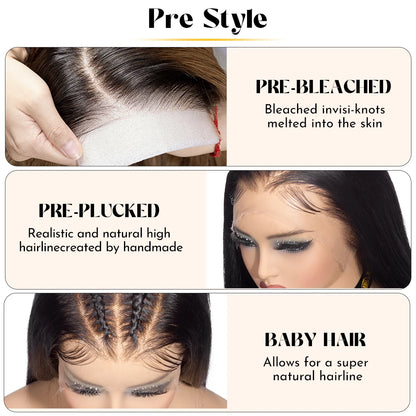 Hair Salon Best Choice JP 200 Density Preplucked Cambodian Long Body Wave 13x6 HD Lace Frontal Virgin Raw Human Hair Wig