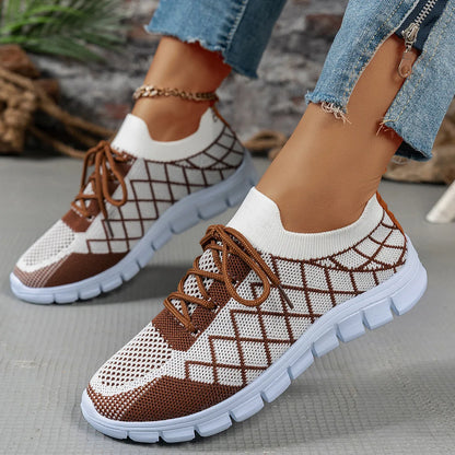 2026 NEW KJ Women's Sneakers Breathable Mesh Casual Sports Shoes New Thick Sole Travel Shoes with Cushioning Lightweight