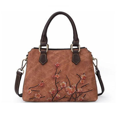 China Factory Wholesale Genuine Leather Handbags for Women Custom Bags Good Quality Embossed Pattern-for Summer Autumn Winter