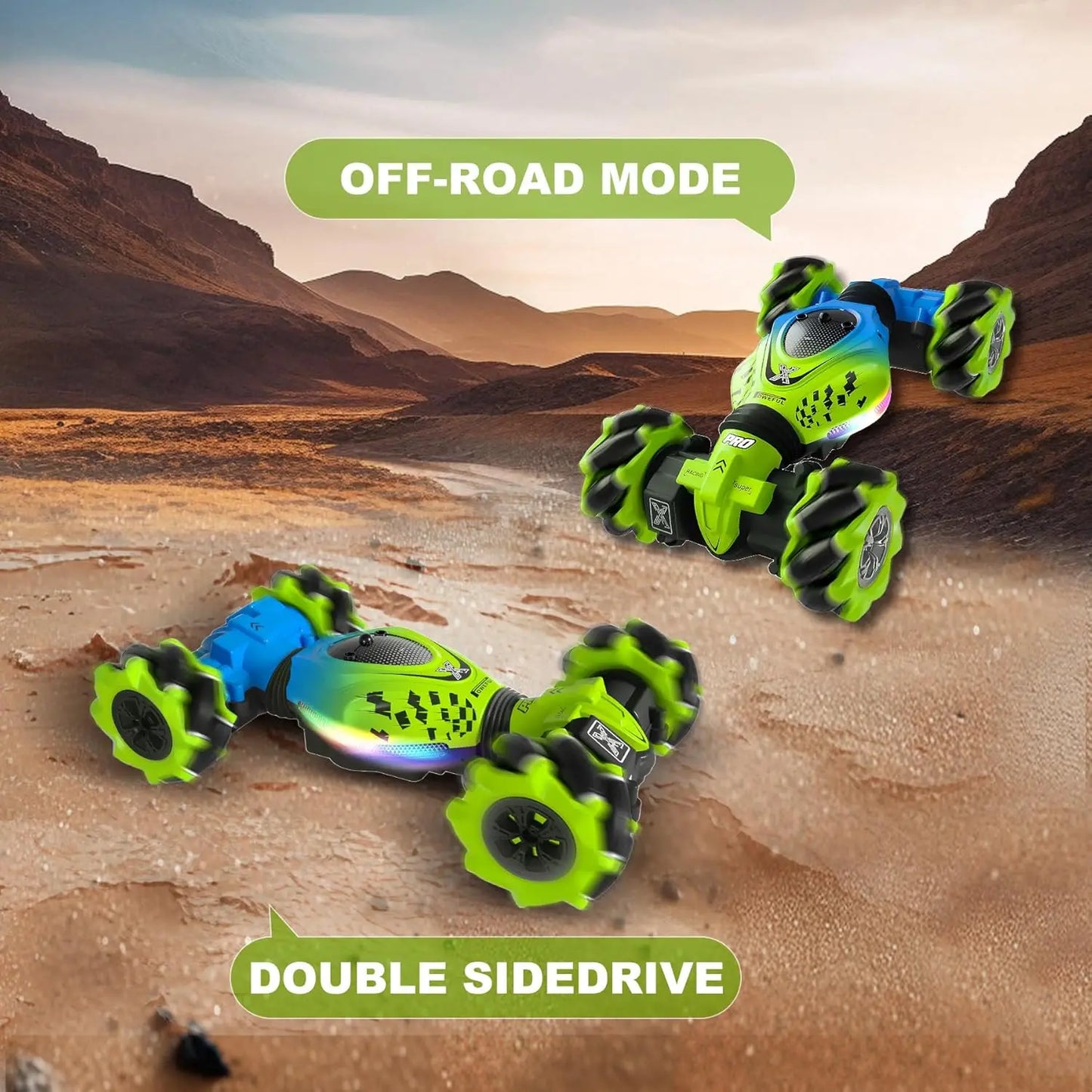 HOSHI 1611 Stunt Car 1/24 2.4Ghz 4WD Twist Gesture Sensor Control 360 Degree Rotation Mini Stunt 2XBATTERY Remote Control Toys