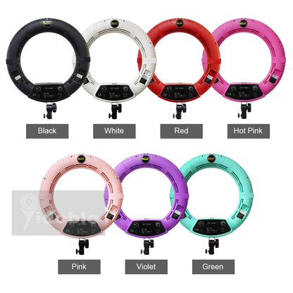 LED Ring light FS-480II Bio-color adjustable beauty salon makeup 48W 480 LED Ring Light LED Lamp + 2M stand + Bag Kit Ring lamp