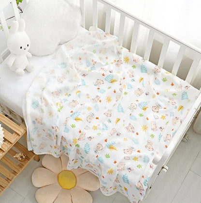Low Price in Stock 2 Layer Bamboo Cotton Baby Muslin Dream Blanket 47*47 High Quality 100% Cotton Swaddle Muslin Blanket
