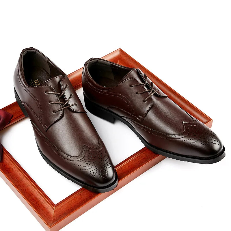 Brogue Pattern Classy Dress Shoes for Men Comfortable Wedding Occasion Men Formal Dress Shoes