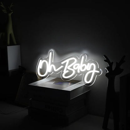 Oh Baby Creative Neon Sign LED Luminous Letter Style Atmosphere Decoration Acrylic