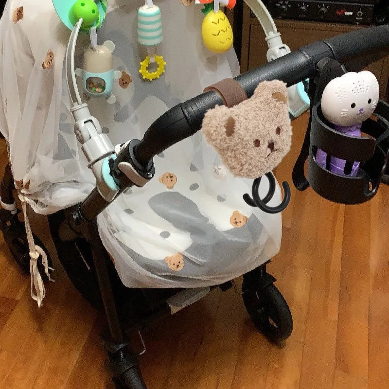 Korean Wind Bear Design Universal Stroller Hooks Mommy Handbag Hooks for Baby Supplies