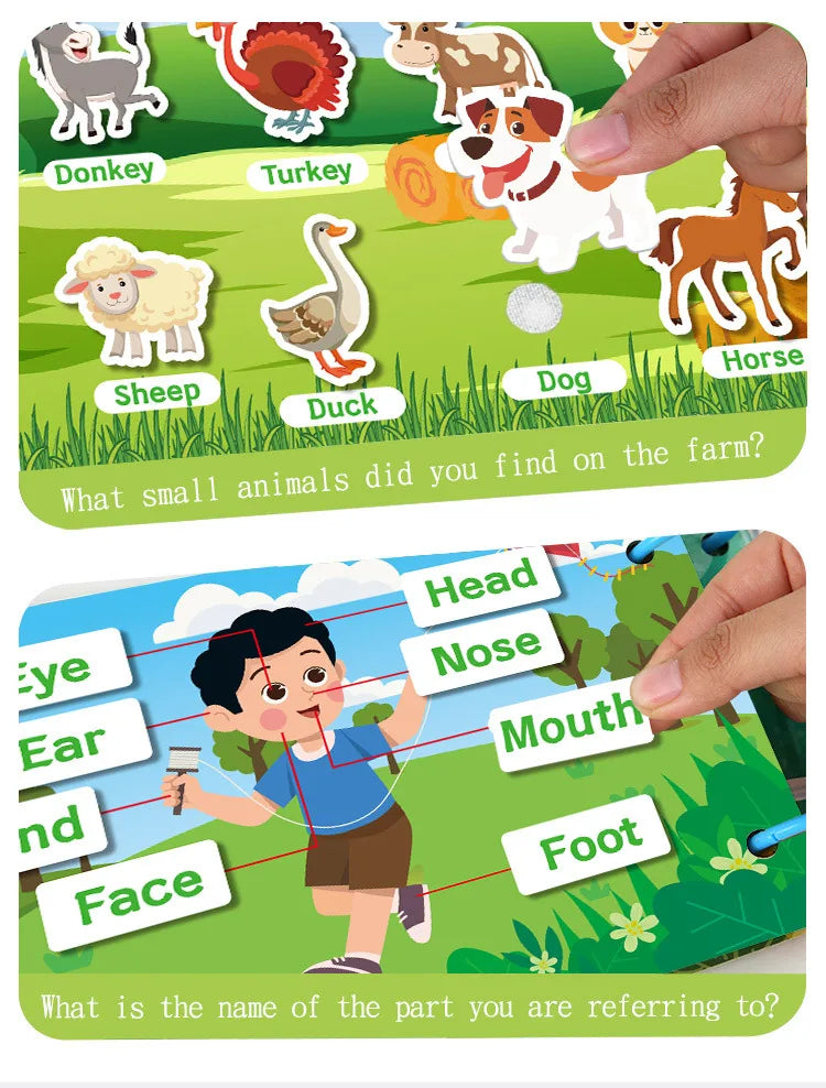 Montessori Educational Toys Preschool Kindergarten Learning Busy Book Sticker Activities for Kids Picture Books XH XHCP-241105