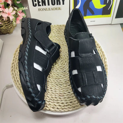 Top Quality Fashion Summer Slippers Cow Leather Material Sandals for Men Anti-Slippery