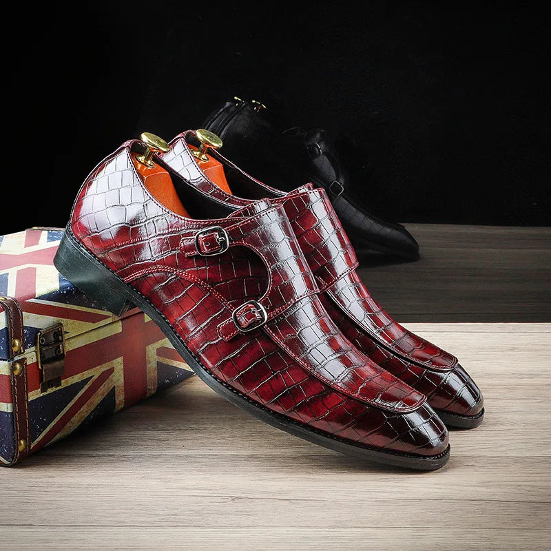 Men's Classic Solid Pattern Breathable Light Weight PU Upper Slip-On Formal Business Office & Career Shoes