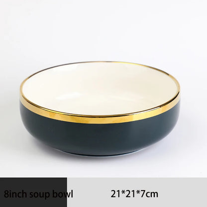 Home Premium Good Rim Ceramic Plates Sets Dinnerware Plate Dish